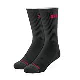 Odd Sox - UFC Logo Black Crew Socks - UFC Fighter Novelty Apparel - Size Large - Comfy Cotton Blend - Fun Gift for MMA Fans