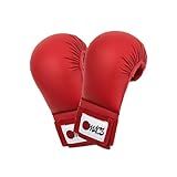 WKF Style Sparring Karate Gloves Without Thumb Protection Blue Red White Martial Arts Mitts for Kids and Adults