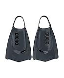 Arena Unisex Adult Powerfin Pro II Swim Training Fins Men and Women Silicone Short Blade Flippers Left/Right Customized, Black, Size 11-12