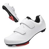 SoleEase Women & Men Cycling Shoes Compatible with Peloton Bike Indoor Road Riding Biking Bike Shoes with Delta Cleats Included (2600White, 44)