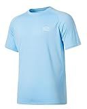 Willit Men's Rashguard Swim Shirt Short Sleeve UPF 50+ Sun Protection SPF Quick Dry Water Shirt Blue L
