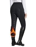baleaf Women's Winter Riding Pants Full Seat Breeches Fleece Horse Equestrian Tights Horseback Leggings Zipper Pockets Black S