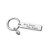 Dabihu Rugby Player Gift Keychain Rugby Lovers Gifts for Men Women Keyring for Coach Student Fanatic Sports Fan Gifts Christmas Birthday Retirement Graduation Gift