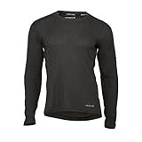 Carhartt Men's Force Midweight Stretch Base Layer Crewneck, Black Heather, X-Large