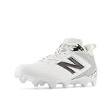 New Balance Men's Rush V5 Mid Lacrosse Shoe, White/Black/Team Red, 9.5 M