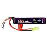 EMEPOVGY 3S Lipo Airsoft Battery 11.1V 1200mAh 20C Rechargeable Lithium Polymer Battery Pack with Mini TMY Plug for Air Soft Guns Rifle - 2096