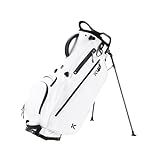 KVV Lightweight Golf Stand Bag with 7 Way Full-Length Dividers, 5 Zippered Pockets, Automatically Adjustable Dual Straps，Elegant Design(White)