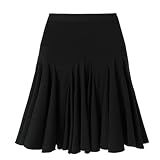 ZYMOZYM Ruffle Skirt Dance Wear Clothes for Women Black Ballroom Salsa Latin Dance Skirt