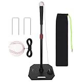 Hikeen Baseball Batting Tee Baseball Tees for Hitting,Softball &Baseball Practice Tee with Bouncy Balls,Height Adjustable Ball Stand from 27 to 36 Inches