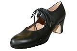 Menkes Flamenco Shoes Dance, Model Sevilla, Woman, Leather, with Nails, (Negro, US Footwear Size System, Adult, Women, Numeric, Medium, 6)
