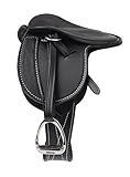 LeMieux Toy Pony Saddle - Black - Fine Grain Leather - Suitable for Ages 8 Years +