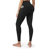 Hidden Scrunch Butt Lifting Leggings for Women with Pockets, 25" Inseam Butter Soft Workout Leggings, Booty Yoga Gym Pants-Black-XL