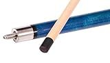 Accuplay Billiards 58" - 2 Piece Break Pool Cue Stick Made of Hardwood Canadian Maple - 23 Ounce Choose Black, Red, Green or Blue (Blue)