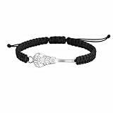 Kavfeeo Lacrosse Bracelet Lacrosse Gifts Lacrosse Stuff Lacrosses Jewelry, Gift for Lacrosses Players Adjustable Friendship Bracelet