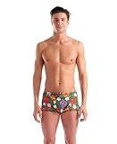ARENA Men's Reversible Drag Suit Swim Short Square Leg Swimsuit Resistance Pool Training Aid for Swimmers, Black/Multi Green, Size 26
