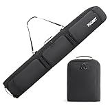 TOURIT Rolling Ski Bag and Ski Boot Bag Combo, Snowboard Bag with Wheels for Air Travel Ski Bag Holds 2 Pairs of Skis (190cm), Black