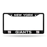 Rico Industries NFL Football New York Giants Black Chrome Frame with Plastic Inserts 12" x 6" Car/Truck Auto Accessory
