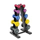 Fitvids Neoprene Dumbbell Set with Rack, 5/8/12LB Pairs, 50LB Set with Rack