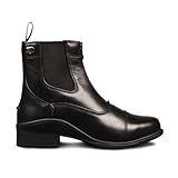 Ovation Kids' Quantum Zip Paddock Boots - Classic Style Lightweight Horse Riding Equestrian Footwear w/Front Zip, Unisex Fit, Black, 2