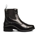 Ovation Kids' Quantum Zip Paddock Boots - Classic Style Lightweight Horse Riding Equestrian Footwear w/Front Zip, Unisex Fit, Black, 2