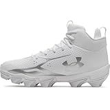 Under Armour Men's Spotlight Hammer Football Cleats, (100) White/Metallic Silver/Metallic Silver, 10, US