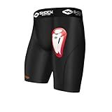 Shock Doctor Compression Shorts with Bio-Flex Athletic Cup, Moisture Wicking, Vented Protection, Youth Sizes Black