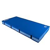 We Sell Mats 4 Inch Thick Bifolding Gymnastics Crash Landing Mat Pad, Safety for Tumbling, Back Handspring Training and Cheerleading, 4 ft x 8 ft, Blue