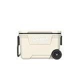 Coleman Classic Series Insulated Rolling Cooler, 62-Quart, Desert Sand | 62qt, Desert Sand, Fully Insulated Lid and Body, Holds Up To 101 Cans, Swing-Up Handles for Easy Carrying, Molded Cup Holders