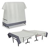 STEECA Ping Pong Table Cover Outdoor Waterproof, Dual Function Table Tennis Cover Fits Both Folding Tables and Flat Tables Indoor & Outside 68"L x 6"/30"W x 62"H
