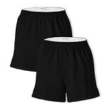 Soffe Women's Authentic Cheer Short, Black, Medium (2-Pack)