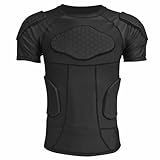 MK MOSSE KARNE Mens Padded Compression Shirt Football Rib Protectors 6-Football Pads Chest Protector Padded Shirt Protective Gear for Football Baseball Basketball