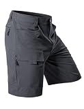 Hiauspor Men's Hiking Cargo Shorts 9"/10" Quick Dry Lightweight Waterproof for Golf Tactical Fishing Casual with 6 Pockets (Dark Grey, 36)