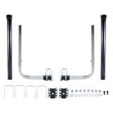 PRINIC Boat Trailer Guide, 40"/48" Adjustable Trailer Guide Ons Electro-Galvanized Steel with PVC Pipes for Ski Boat, Fishing Boat, Sailboat Trailer, Black and Silver