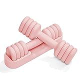 YOTTOY Adjustable Dumbbell Set of 2, 4-in-1 Hand Weights for Women at Home, Compact Free Weights Dumbbells Set with Soft Grip and Base, 2-5 lbs Each for Home Gym (Pink)