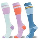 fenglaoda Compression Socks for Women Men 3 Pairs Graduated Compression Support Circulation Socks for Nurses