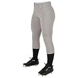 CHAMPRO Tournament Traditional Low-Rise Softball Pants, Girls' Large, Grey