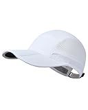 GADIEMKENSD Men Outdoor Hat Reflective Folding Running Sport Hats Summer Cool UPF 50 Sun Unstructured Baseball Caps for Men Women Breathable Light Quick Dry Travel Golf Hat White