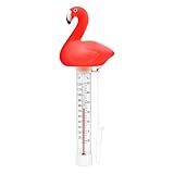 XY-WQ Floating Pool Thermometer, Large Size Easy Read for Water Temperature with String - Swimming Pools, Spas, Hot Tubs, Ponds (Flamingo)