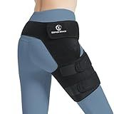 Hip Brace Thigh Compression Sleeve for Sciatica Pain Relief, Stabilizing Adjustable Groin Compression Wrap for Sciatic Nerve Pain, Hip Flexor Strain, Hamstring Pull, Joint Stabilizer (Black Right)