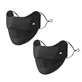 Winter UV Face Mask Windproof Breathable Washable Sun Protection Face Shield for Men Women Running Cycling Hiking Working (Black)