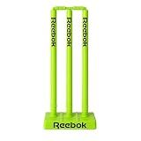 Reebok Cricket Stump Set with Bails – Heavy Base, Premium Carry Cover, Durable Plastic Stumps for Outdoor & Indoor Cricket Practice (Green)