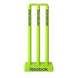 Reebok Cricket Stump Set with Bails – Heavy Base, Premium Carry Cover, Durable Plastic Stumps for Outdoor & Indoor Cricket Practice (Green)