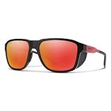 SMITH Embark Sunglasses – Performance Sports Sunglasses with Removable Side Shields for Skiing, Snowboarding & More – For Men & Women – Matte Black/Horizon Red + Red ChromaPop Polarized Mirror Lens