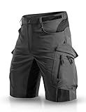 XKTTAC Men's Outdoor Quick Dry Lightweight Stretch Cargo Shorts for Hiking, Tactical, Casual, Fishing, Golf, Camping, Travel with 6 Pockets (Dark Grey, Large)