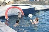 Inflatable Pool Soccer Polo Goal with 14in Ball for Water Sports, Floating Goal for All Ages, Parties and Backyard Fun