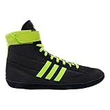 Adidas Combat Speed 4 Wrestling Shoes, Black/Solar Green, 12