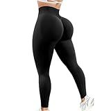 POWERASIA Seamless Impact Leggings Hidden Scrunch Butt Lifting Leggings for Women Booty Workout Tights Mid Low Waist Tummy Control Compression Fitness Gym Womens V Back Yoga Pants