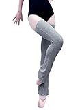 Tacherlia Ballet Flared Leg Warmers 1 Pair 29.5 Inches Over The Knee Elastic At Top For Women,Grey,Small