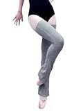 Tacherlia Ballet Flared Leg Warmers 1 Pair 29.5 Inches Over The Knee Elastic At Top For Women,Grey,Medium