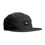Tillak Wallowa Camp Hat, Lightweight Nylon 5 Panel Cap with Snap Closure (Black)